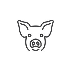 Pig face icon Logo symbol outline set
