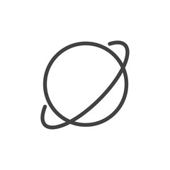 Planet icon Logo symbol outline set