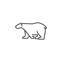 Polar bear icon Logo symbol outline set