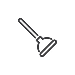 Plunger icon Logo symbol outline set