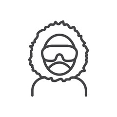 Polar explorer icon Logo symbol outline set
