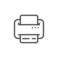 Printer icon Logo symbol outline set