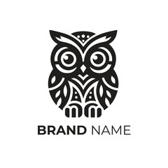 Owl logo design icon vector art illustration