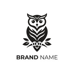 Owl logo design icon vector art illustration