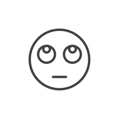 Rolling eyes emoji icon Logo symbol outline set