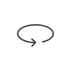 Rotation horizontal icon Logo symbol outline set