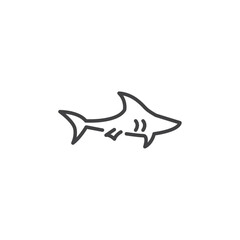 Shark icon Logo symbol outline set