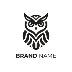 Owl logo design icon vector art illustration
