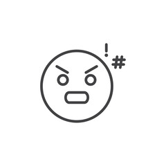 Shouting face icon Logo symbol outline set