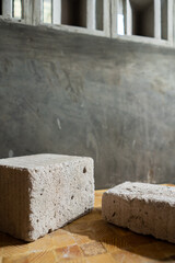 simple and minimalist stone block, copy space and for product display needs.