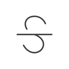 Strikethrough icon Logo symbol outline set