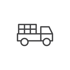 Truck icon Logo symbol outline set