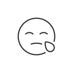 Upset face icon Logo symbol outline set