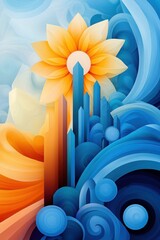 Abstract Flower Cityscape.