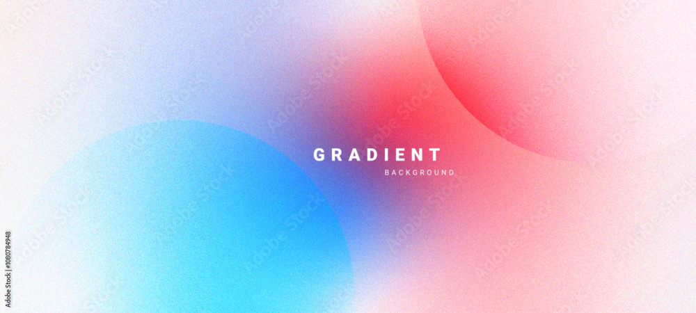 Poster Gradient pastel abstract background with circular shapes.