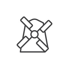 Windmill icon Logo symbol outline set