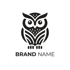 Owl logo design icon vector art illustration