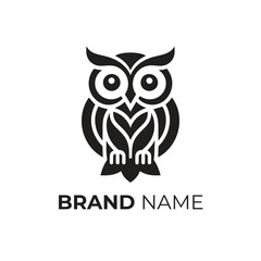 Owl logo design icon vector art illustration