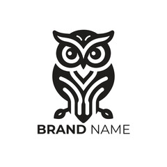 Owl logo design icon vector art illustration