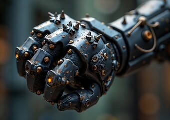 fantastic mechanics 
 Glove with spikes, futuristic design