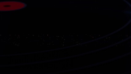 Turntable with Cosmic Vinyl Record and Sparkling Stars