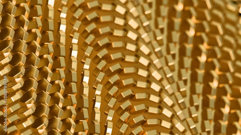 Poster golden honeycomb pattern abstract design
