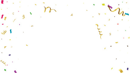 Falling Festive Colorful bright Confetti isolated on Transparent background. Vector illustration