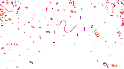 Pink red Confetti Falling Celebration background template with confetti ribbons illustration. Happy day background confetti, illustration.Celebrate brochure or flyer .Happy New Year