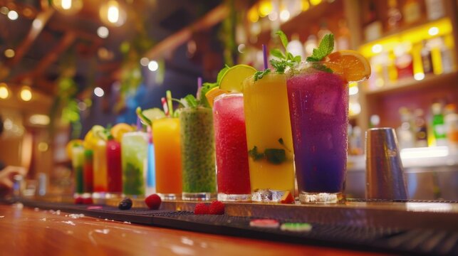 As the night goes on the music gets livelier and the drinks get more exotic with colorful combinations of fruits and herbs creating unique and refreshing juice options.