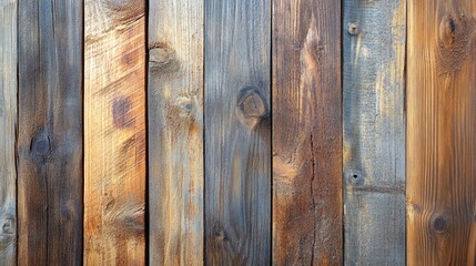 Fototapeta premium A detailed close up of rustic wooden planks showcases their rich textures and natural grains emphasizing the allure of weathered wood