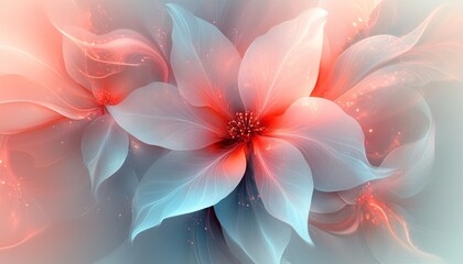 Fototapeta premium Beautiful abstract flower design with soft colors and delicate petals in a serene setting