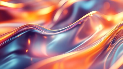 Abstract Liquid Metal Waves with Warm Hues