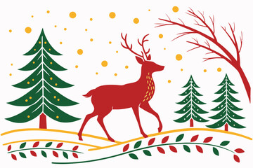 Magical Christmas Background with Deer | Festive Holiday Scenery for Videos and Projects