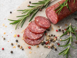 salami with rosemary and peppercorns