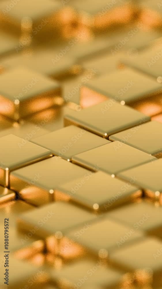 Poster abstract gold cubic surface with shimmering texture