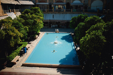 Tranquil Courtyard with Pool and Fountain