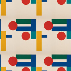 Colorful geometric patterns in a balanced design that inspire creativity and playfulness
