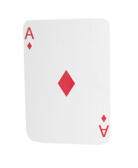 Poker game. One playing card isolated on white