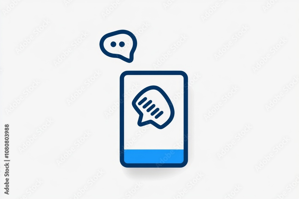 Aufkleber A minimalist icon of a smartphone with a message bubble, capturing a simple communication vibe
