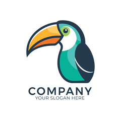 Naklejka premium Simple nature toucan bird art style logo symbol icon design