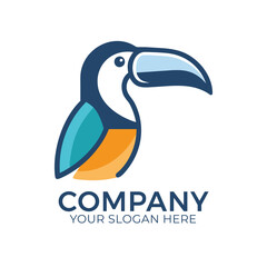 Obraz premium Simple nature toucan bird art style logo symbol icon design