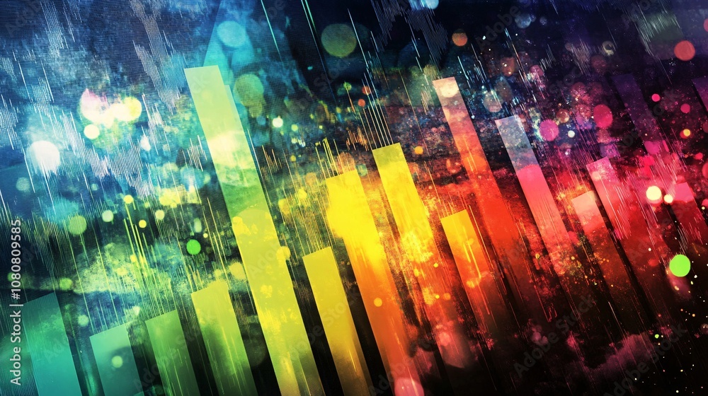 Poster Colorful glowing lines creating dynamic abstract background