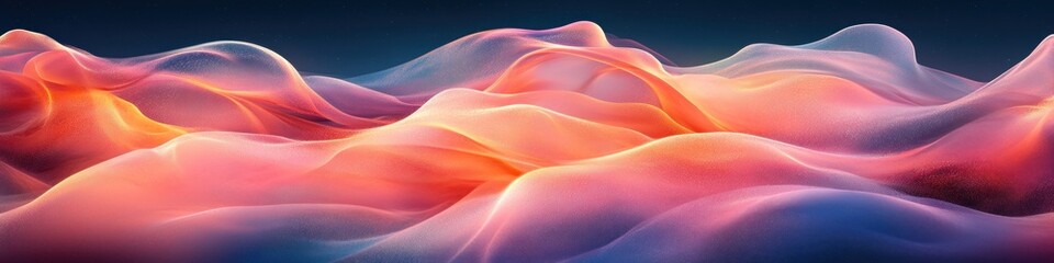 Fototapeta premium Abstract flowing waves in soft pastel colors creating a serene landscape.