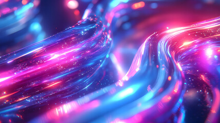Abstract Background with Neon Blue and Pink Lights