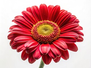 Red Chamomile Flower, Candid Photography, White Background