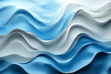 Fototapeta premium Abstract background with smooth blue and white waves