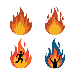 A set of fire vector illustration design
