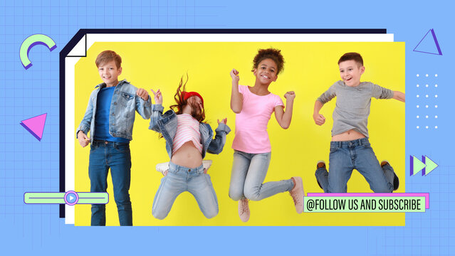 Kids And Teens Graphic Billboard Video Frame