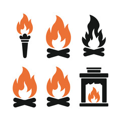 A set of fire vector illustration design