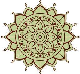 Indian traditional mandala art design line art vector 